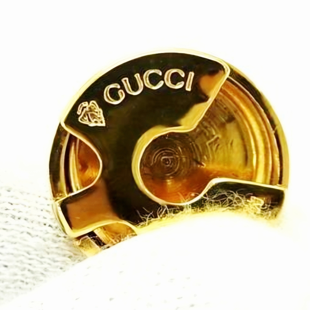 Rare Vintage Gucci Interlocking GG Gold-plated Button Covers - Picture 5 of 6